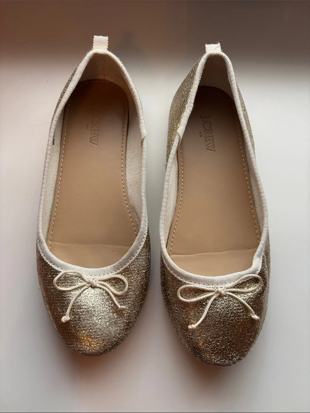 Crewcuts Girls’ Gold Metallic Ballet Flats